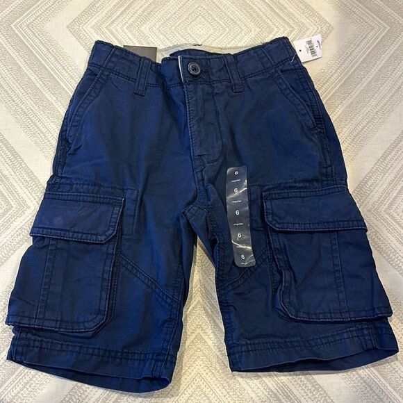 Gap Boys Navy Blue Cargo Adjustable Waist Shorts - Picture 1 of 6